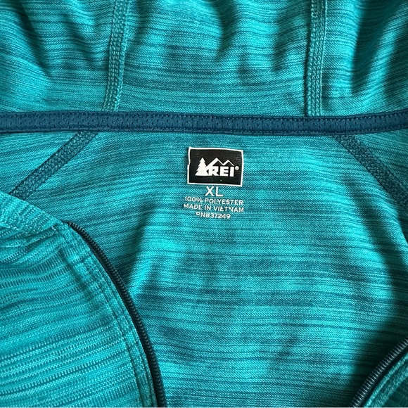 REI Teal Striped Pullover Hoodie - Picture 8 of 9